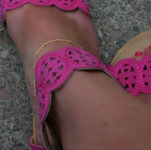 New Goldplated Station Chain Anklet Gold Chain Anklet - Picture 2 of 3